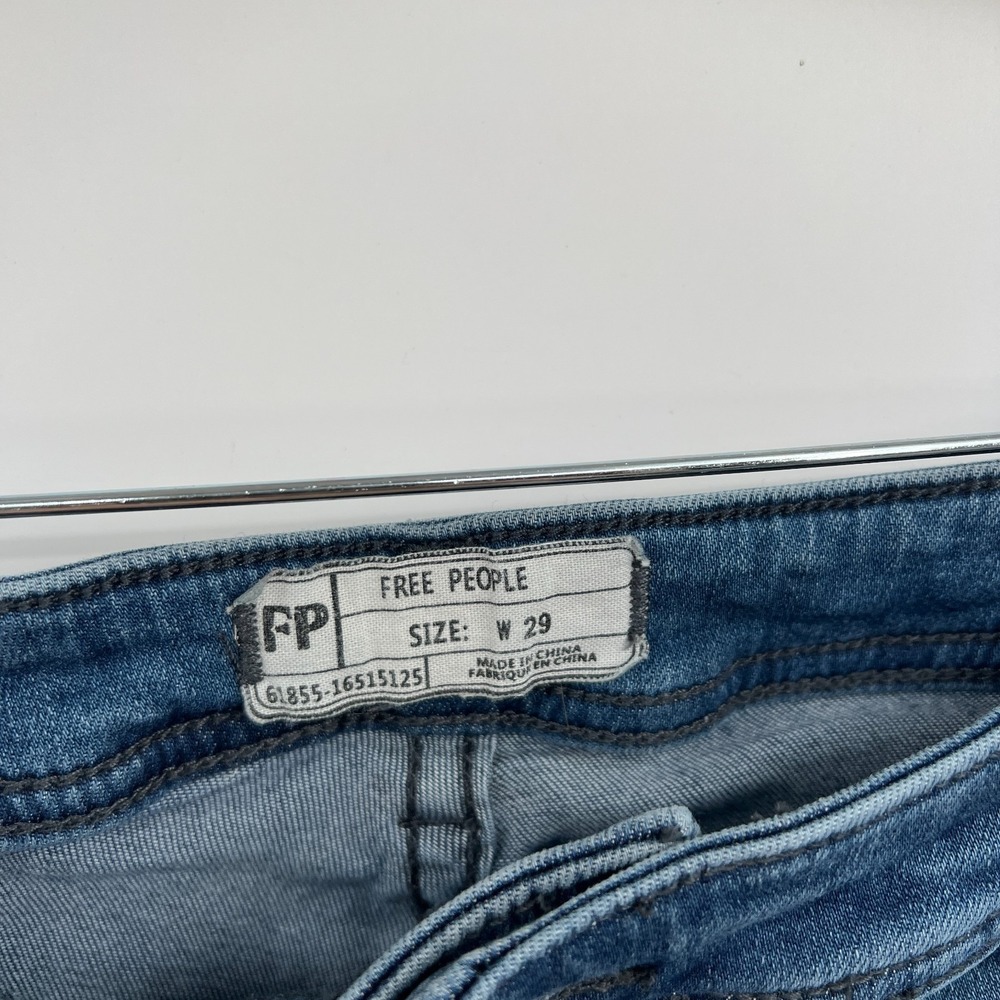 Free People mid rise flare jeans straight‎ stretch bell bottom boho retro 29 - Picture 4 of 10